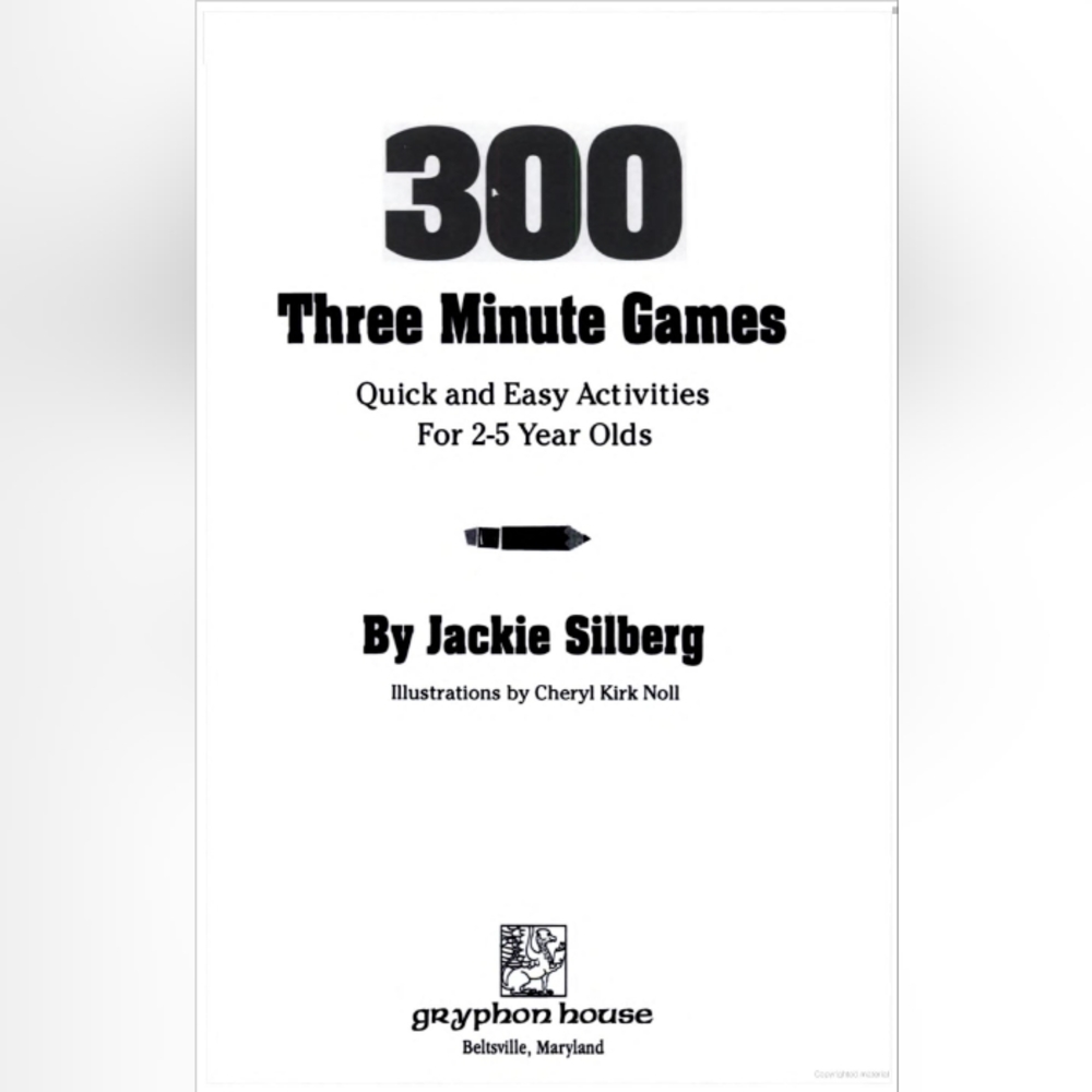 ππ£"300 Three Minute Games" by Jackie Silberg, Illustrated by Cheryl Kirk Knoll - Picture 2 of 11